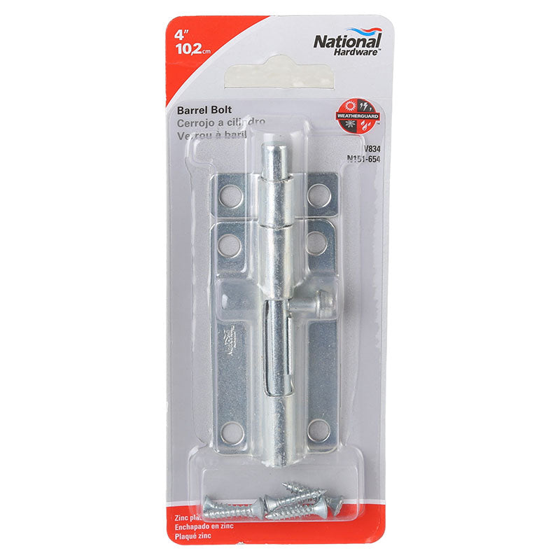 4" chrome door bolt