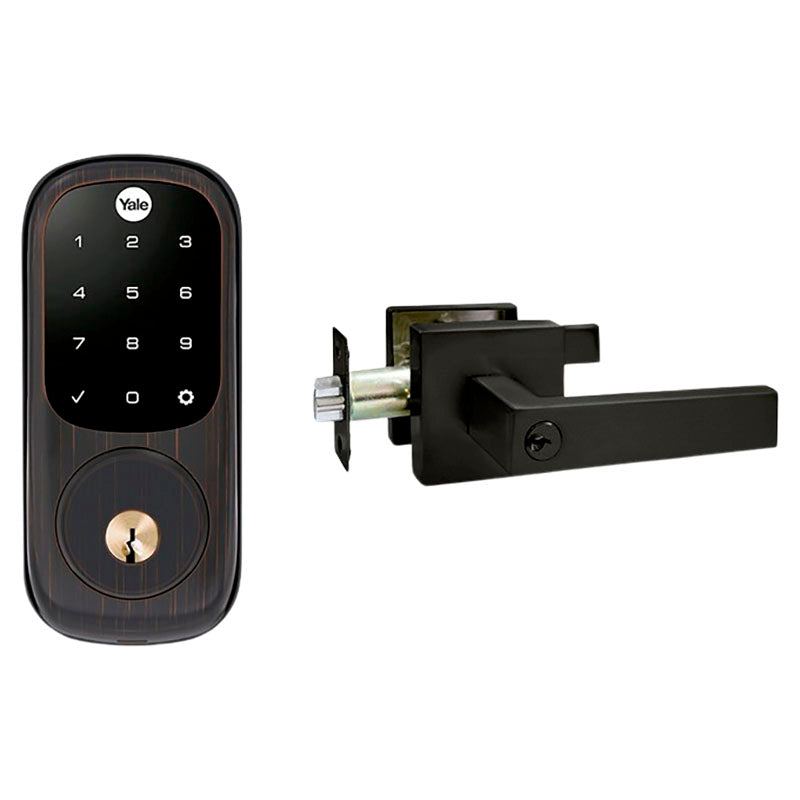 Cerrojo digital yrd226 negro satinado incluye entrada principal bari yale