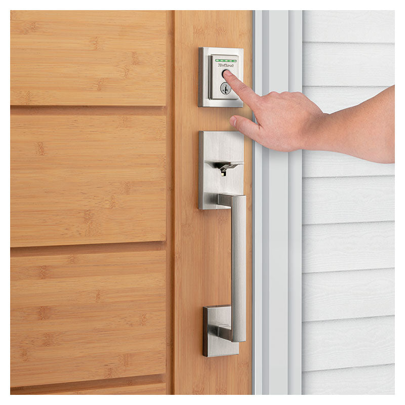 Halo Wi-Fi biometric digital deadbolt satin nickel brass