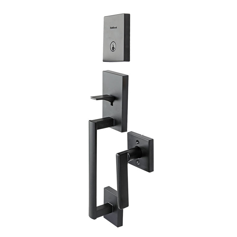 San Clemente Matte Black Single Cylinder Entry Door Lock
