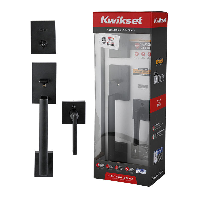 San Clemente Matte Black Single Cylinder Entry Door Lock