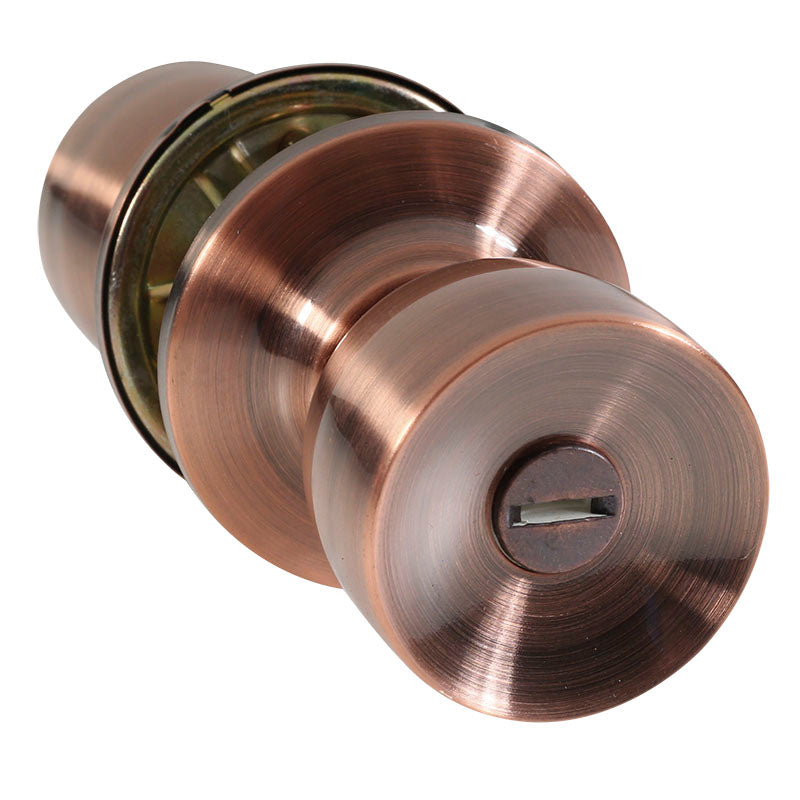 York Keyless Bathroom Doorknob Antique Copper
