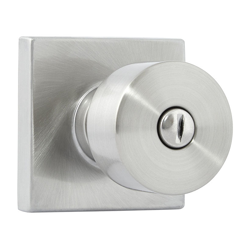 Bilbao Keyless Bathroom Knob, Satin Nickel