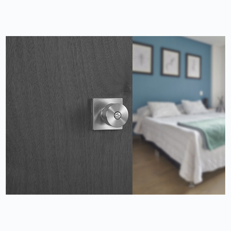 Bilbao Keyless Bathroom Knob, Satin Nickel