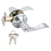 Aston keyed lever for bedroom satin chrome