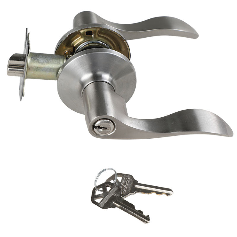 Manija con llave Queen para dormitorio níquel satinado