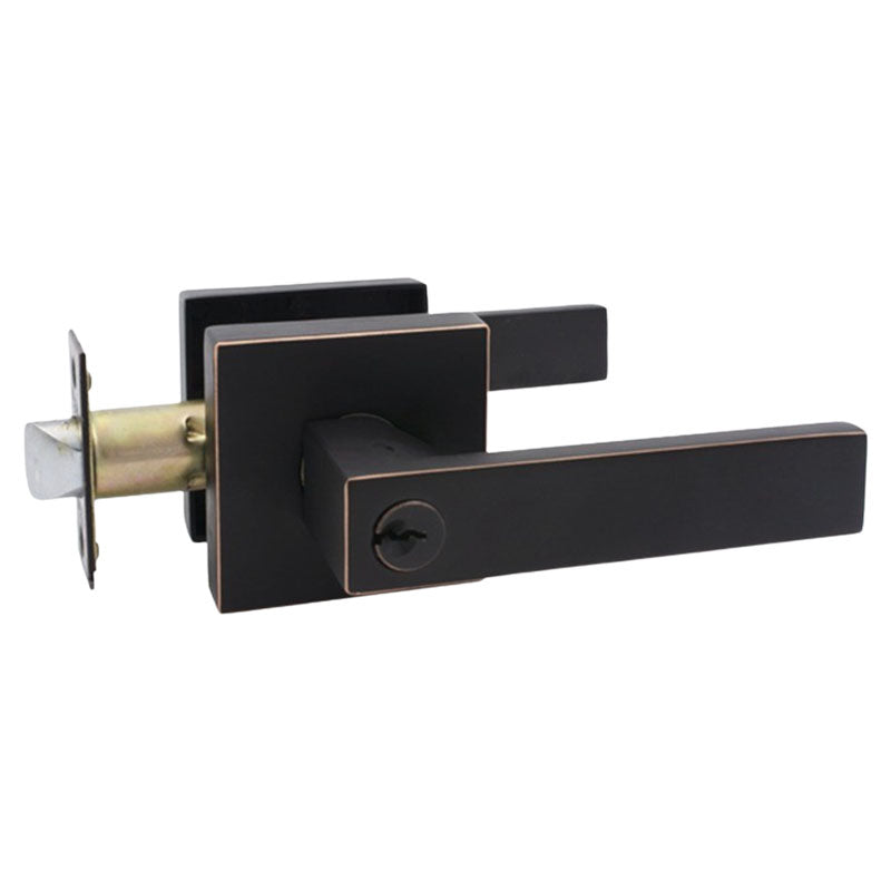 Manija con llave bari para dormitorio negro satinado