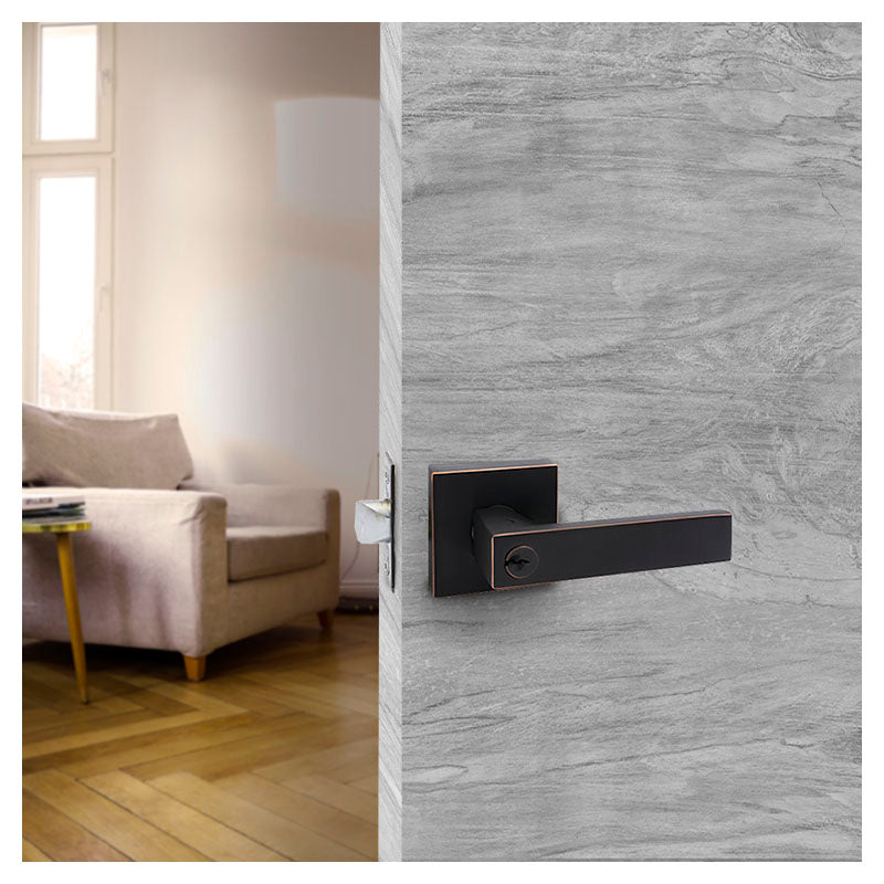 Manija con llave bari para dormitorio negro satinado