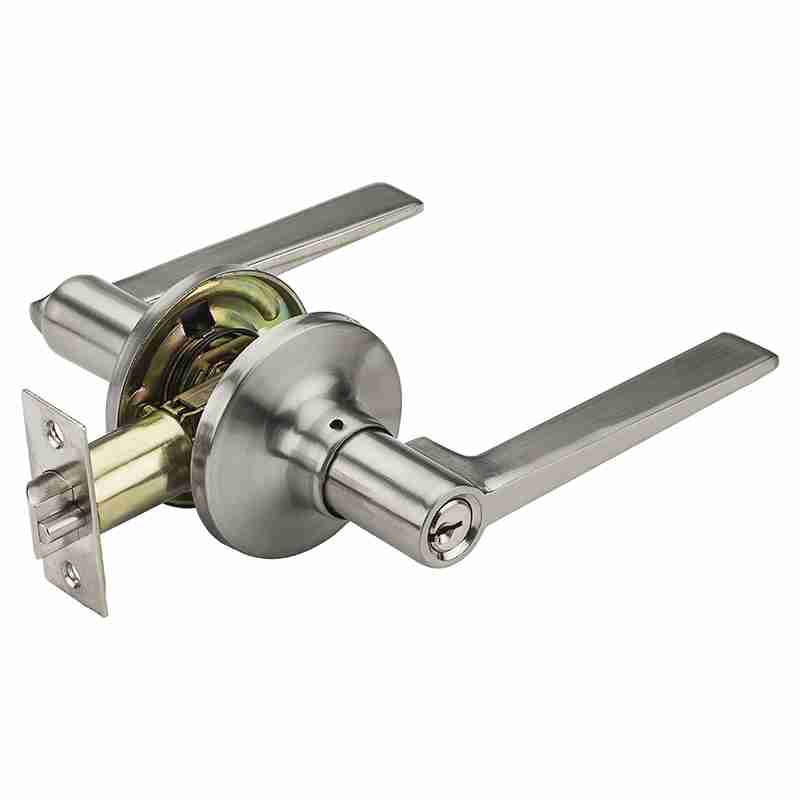 Manija con llave Rennes para dormitorio cromo satinado