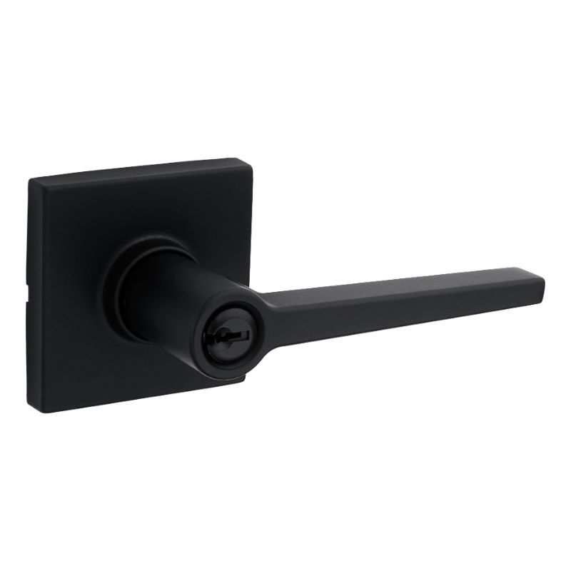 Manija con llave daylon para dormitorio negro mate