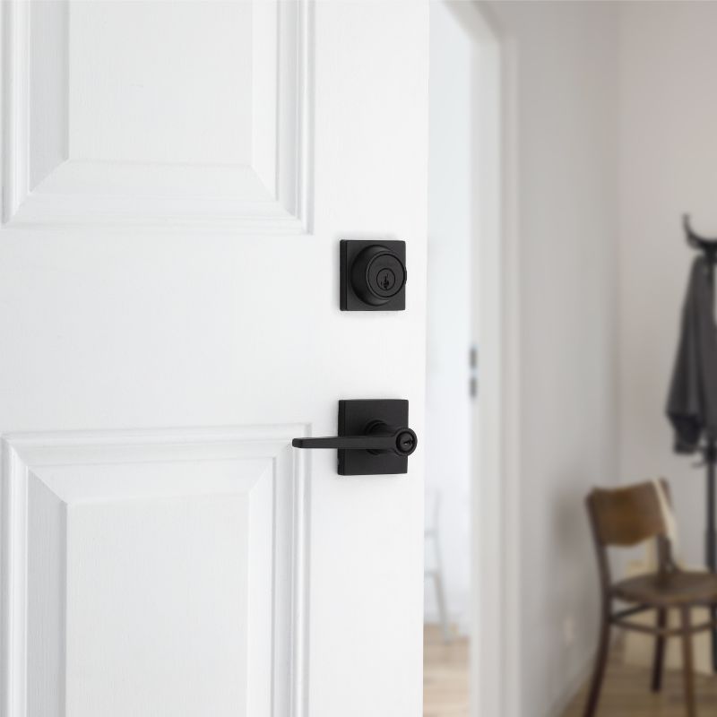 Manija con llave daylon para dormitorio negro mate