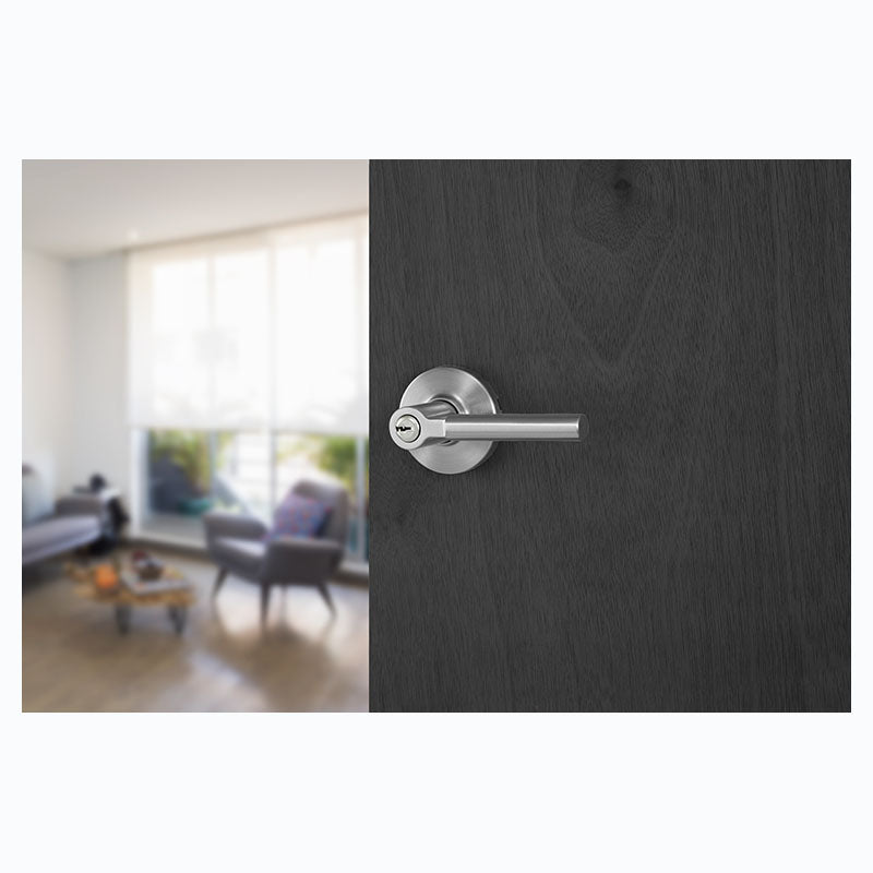 Manija con llave Rimini para dormitorio nickel satinado