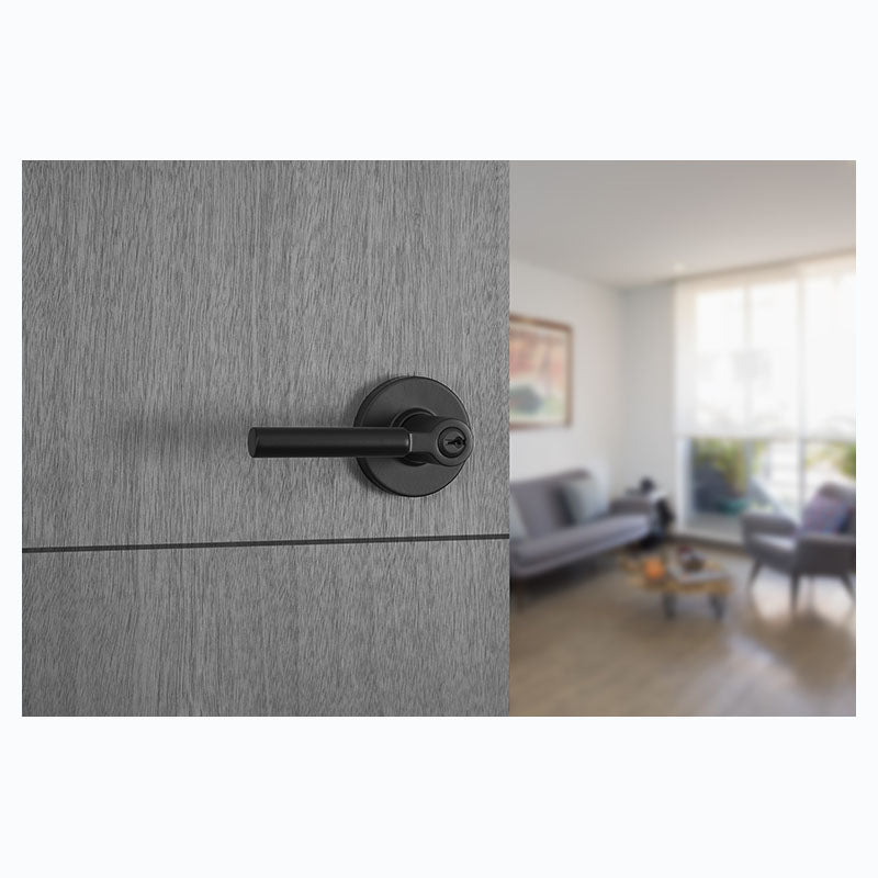 Manija con llave Rimini para dormitorio negro mate