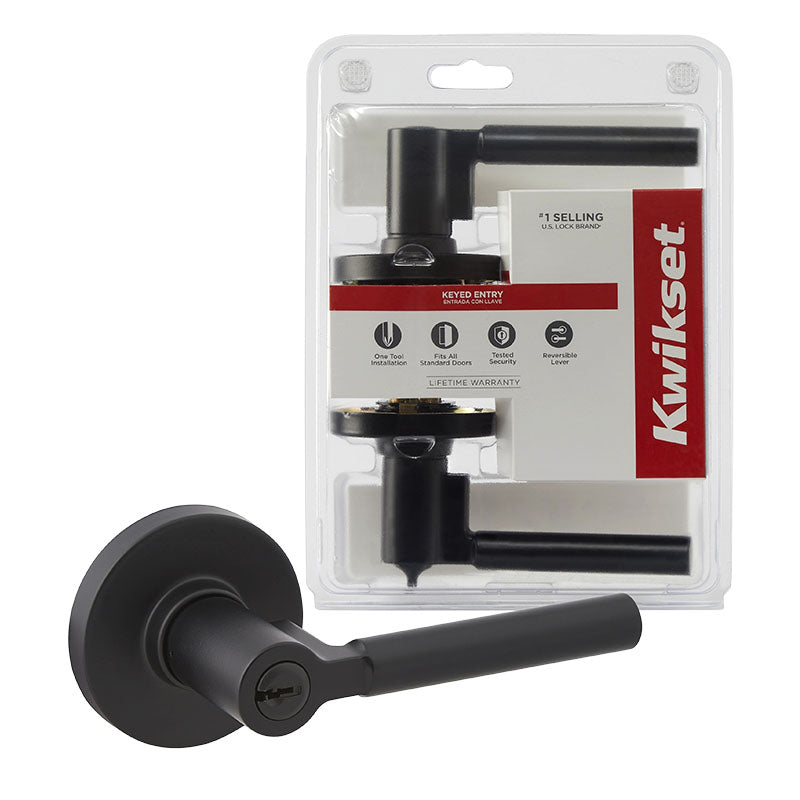 Manija con llave Rimini para dormitorio negro mate