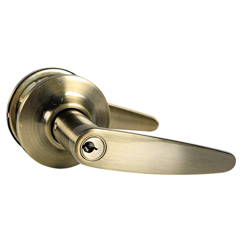 Manija con llave Dover para dormitorio latón antiguo