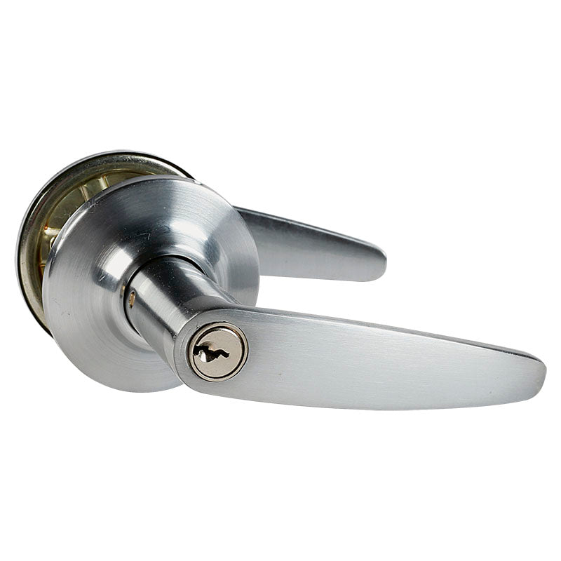 Manija con llave Dover para dormitorio cromo satinado