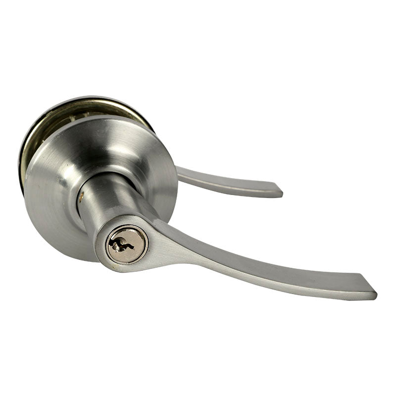 Manija con llave London para dormitorio cromo satinado
