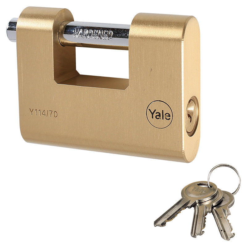 Yale 70mm Anti-Shear Brass Padlock