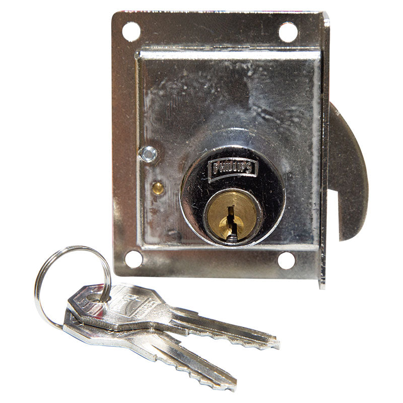 Cerradura para puerta corrediza cromo izquierda
