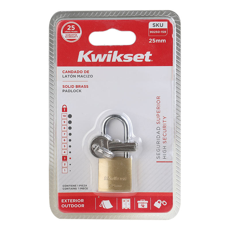 Candado arco largo 25 mm Kwikset