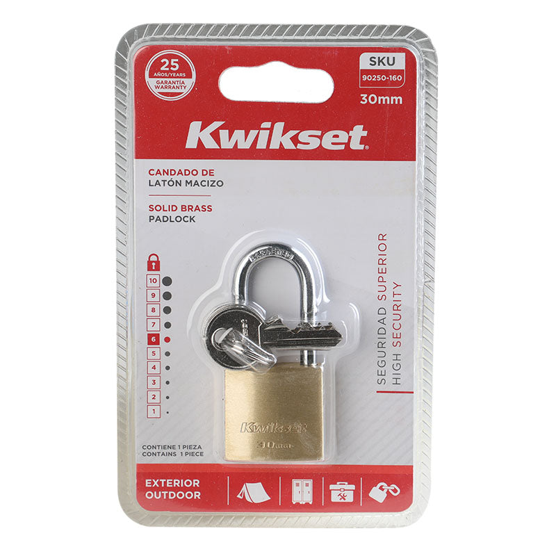 Candado arco largo 30 mm Kwikset