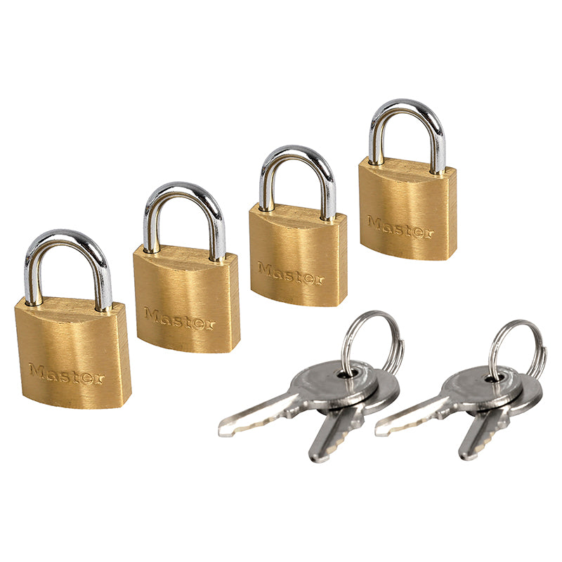 Set 4 candados bronce arco corto 20 mm