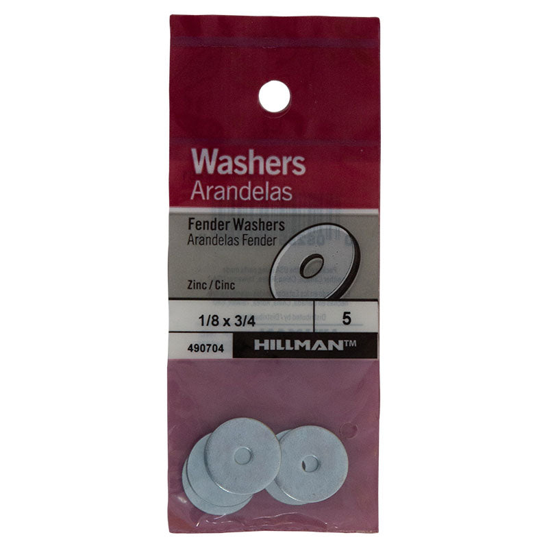 Washer 1/8" x 3/4" 5 pcs