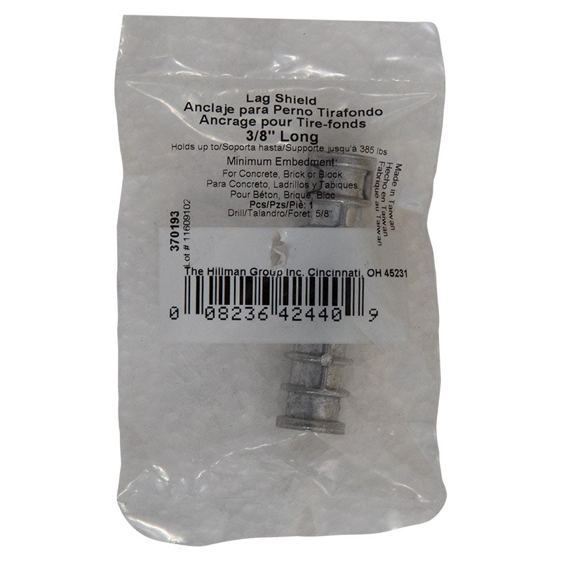 Long coach screw anchor 3/8" 1 pc