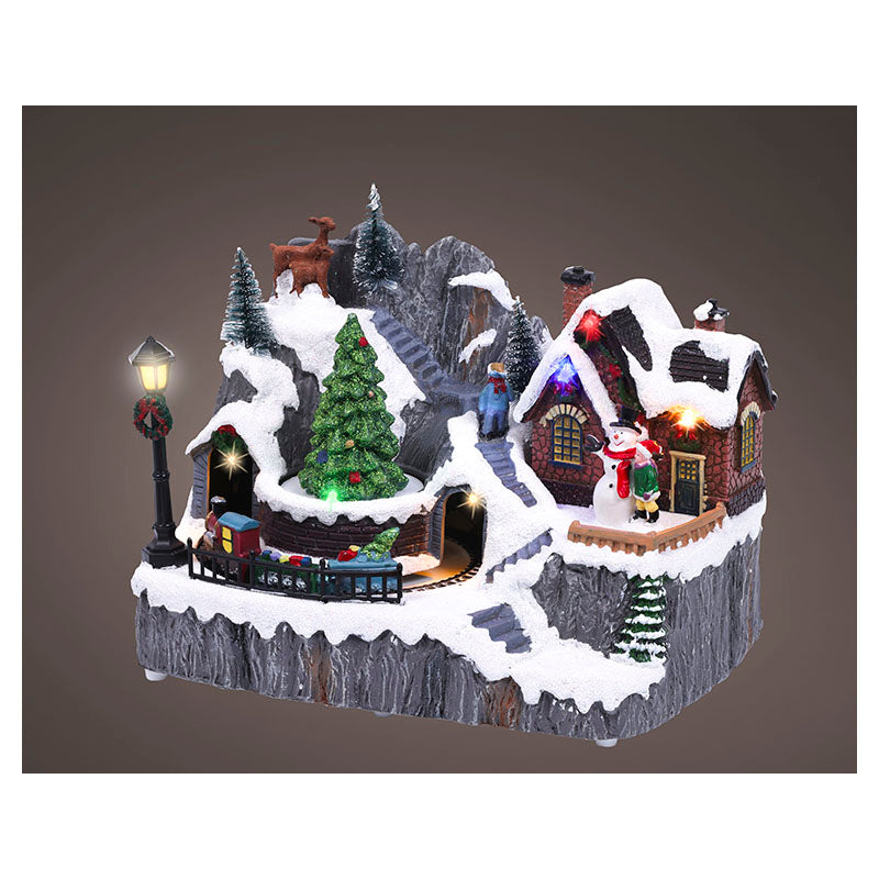 Villa navideña estilos varios batería 20.5 x 23.5 x 16 cm