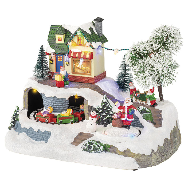 Villa navideña estilos varios batería 16 x 23.5 x 17 cm
