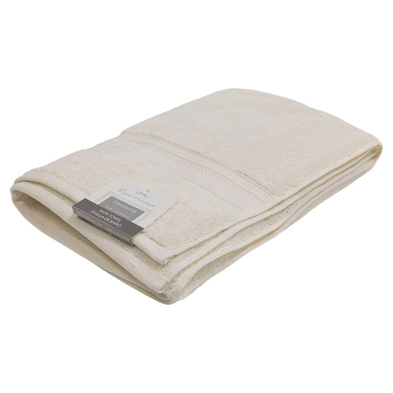 Toalla de baño algodón beige 147 x 76 cm Royal Heritage