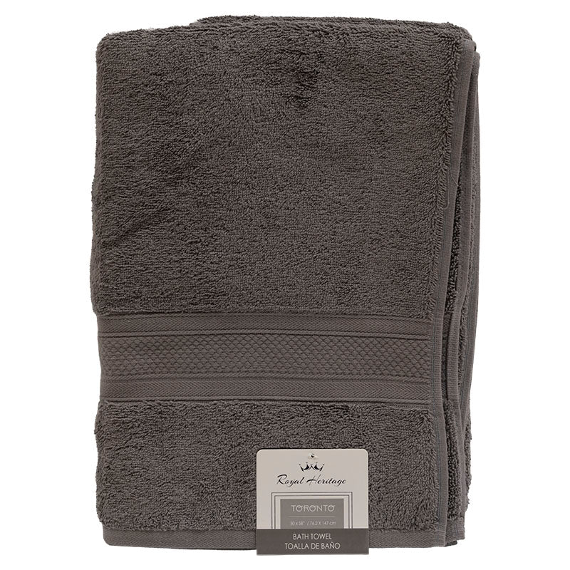 Toalla de baño algodón gris 147 x 76 cm Royal Heritage