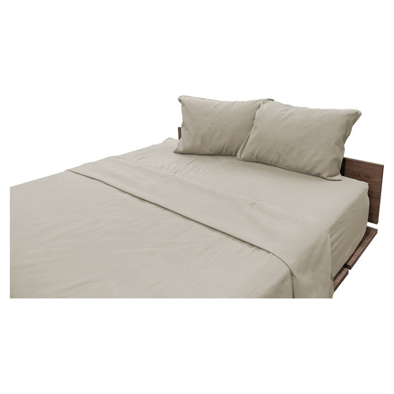 Juego sabanas queen microfibra 4 piezas beige
