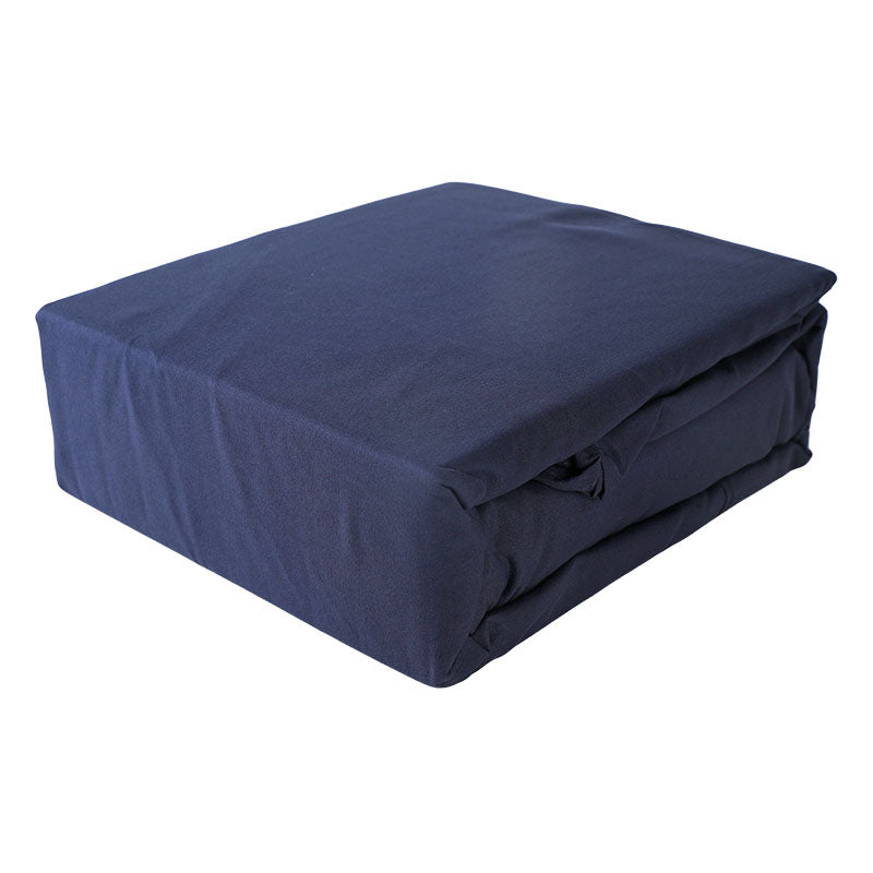 Juego sabanas queen microfibra 4 piezas azul navy