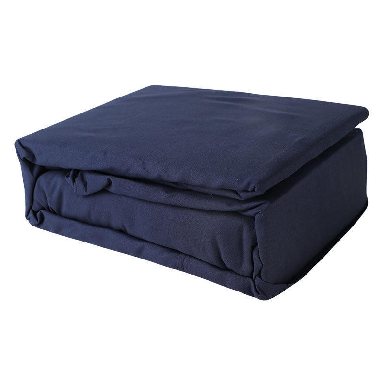 Juego sabanas queen microfibra 4 piezas azul navy
