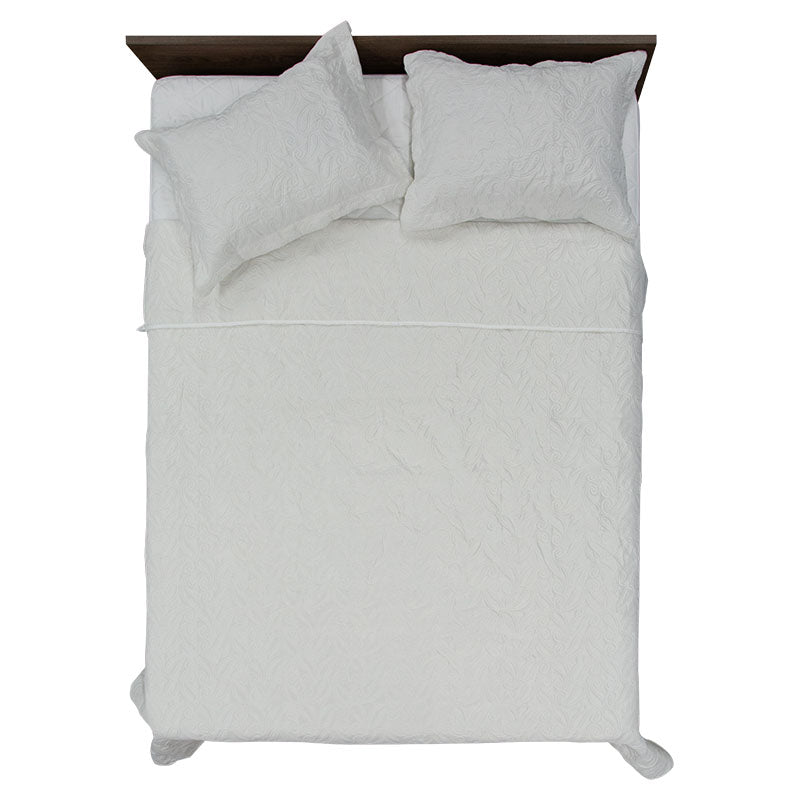2-piece imperial polyester bedspread set, white