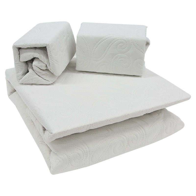 2-piece imperial polyester bedspread set, white