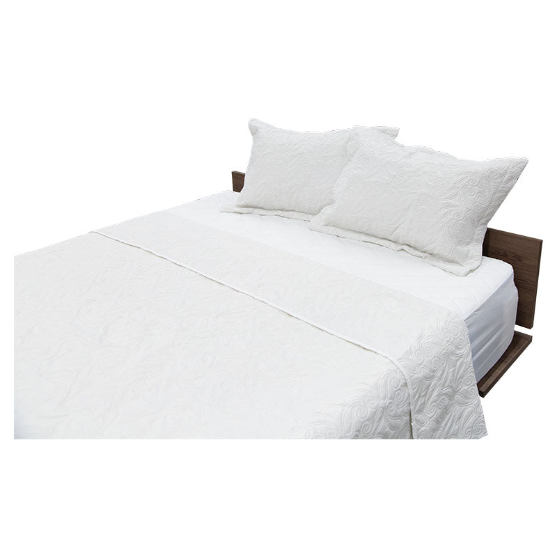 Juego de cubrecama king poliéster 3 piezas blanco