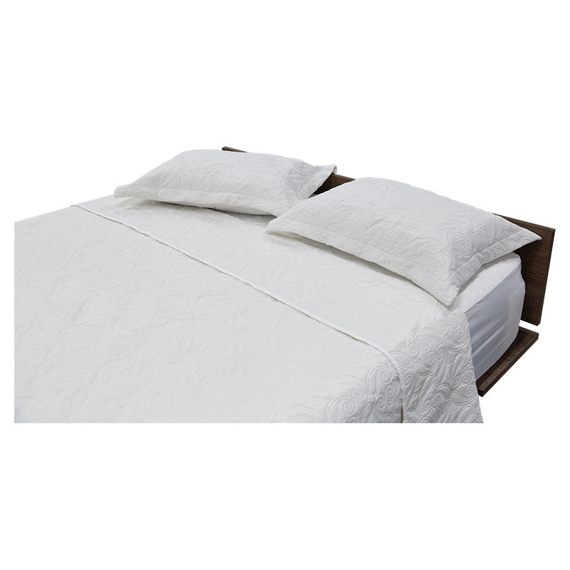 Juego de cubrecama king poliéster 3 piezas blanco
