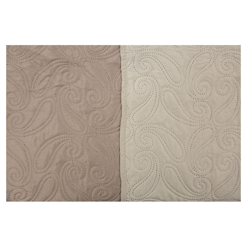 Juego de cubrecama queen poliéster 3 piezas café y beige