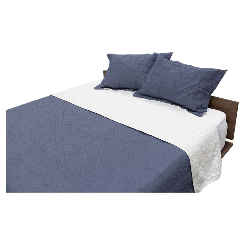 Juego de cubrecama king poliéster 3 piezas gris y beige