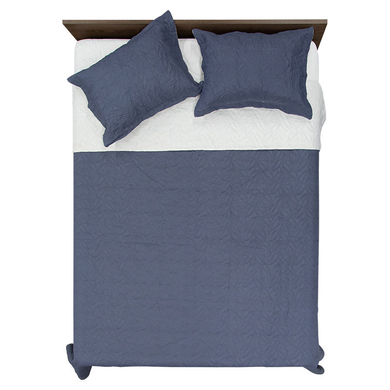 King polyester comforter set 3 pieces gray and beige