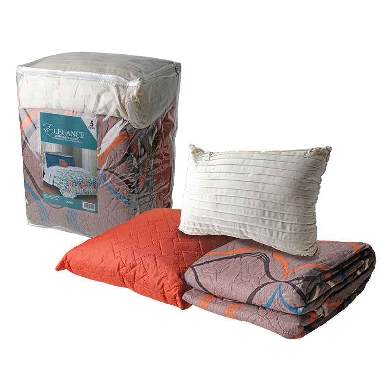 Cubrecama set 5 piezas queen