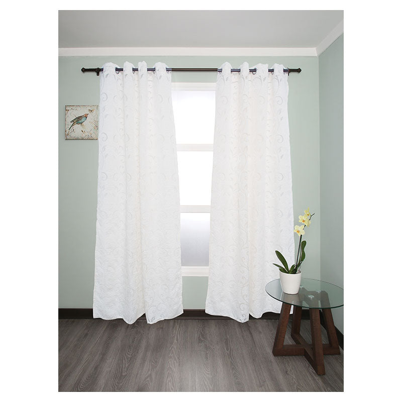 Cortina tergal estampado blanca 229 x 137 cm (Precio por pieza)