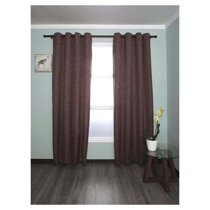 Cortina blackout lino marrón 229 x 135 cm