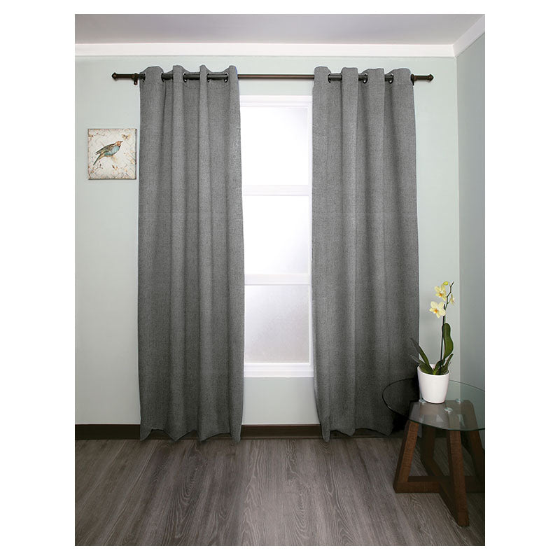 Gray linen blackout curtain 229 x 135 cm