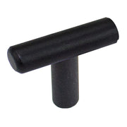 Black matte solid steel cylindrical Rish knob 4 cm