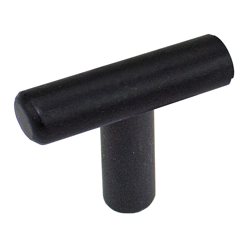 Black matte solid steel cylindrical Rish knob 4 cm