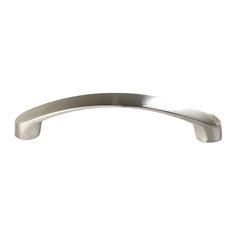 Mobile semi-curved handle, brushed nickel aluminum, 96mm