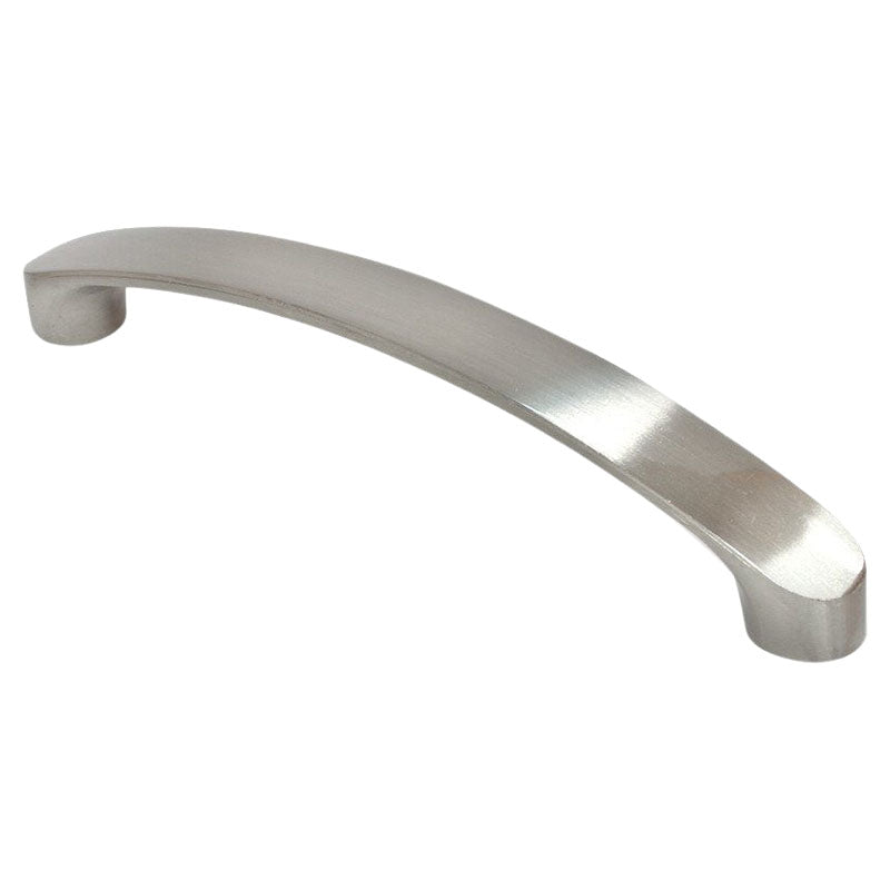 Mobile semi-curved handle, brushed nickel aluminum, 96mm